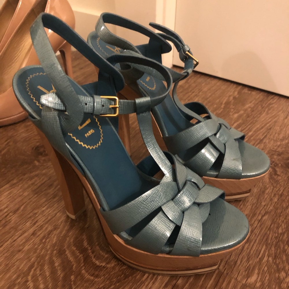 YSL Tribute Platform Sandals 37